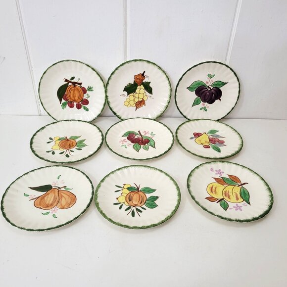 Blue Ridge Pottery Plates, Set of Eight - Picture 12 of 12